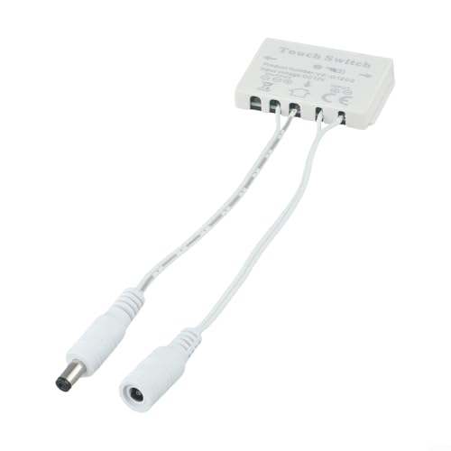 12V 5A Touch Schalter für LED Spiegelleuchten Dimmen und Anschlusszubehör (DC Stecker und Buchse) von Ableholy