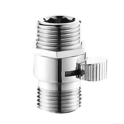 2 Stück Messing Duschstopp Ventil, Schnellschalter Handbrause Durchflussregelventil mit Filterdichtung, 4-Punkt-Schnittstelle Wasserdurchfluss-Einsteller für Duschkopf, WC-Spray (B) von Ableholy
