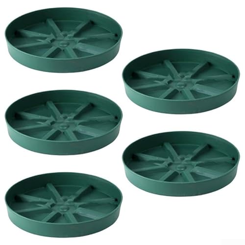 Blumentopf-Tabletts 5-teiliges Set für gesundes Pflanzenwachstum für den Innen- und Außenbereich (grün) von Ableholy