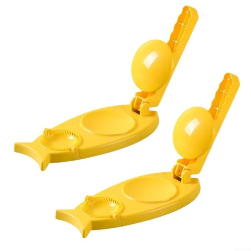 DIY Teigtaschenformer-Set, 2-teilig, 3-in-1-Küchenwerkzeug für schnelle und einfache Teigtaschenzubereitung (gelb) von Ableholy