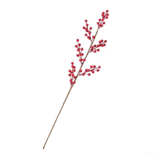 Dekorativer Blumenstrauß mit künstlichen roten Beeren, wunderschön gearbeitetes Blumenarrangement (6 Zinken, 70 cm) von Ableholy