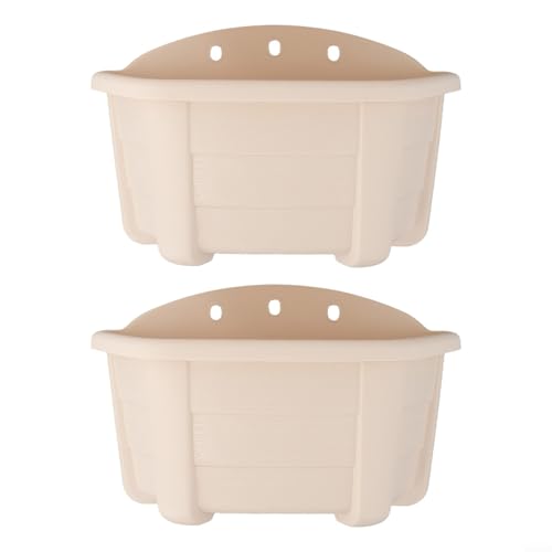 Dekorativer Blumentopf aus Kunstharz zur Wandmontage, kreisförmiges Design mit Drainage für optimale Pflanzenpflege (Meter weiß) von Ableholy