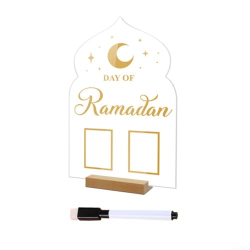 Eid Al Fitr Acryl-Countdown-Tafel mit zuverlässigem Holzständer für festliche Wohnkultur (B) von Ableholy