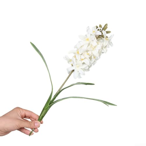 Künstliche Veilchenhyazinthe Blume für den Innen- und Außenbereich, geeignet für Hochzeit, Haus, Garten, Restaurant, Hotel, Geschäft und Blumenarrangements (Weiß) von Ableholy