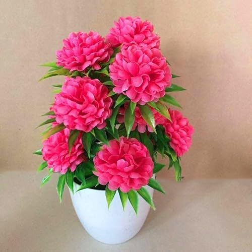 Künstliches Blumenarrangement mit Topf, verleiht Innenumgebungen einen Hauch von Natur (Rosarot) von Ableholy