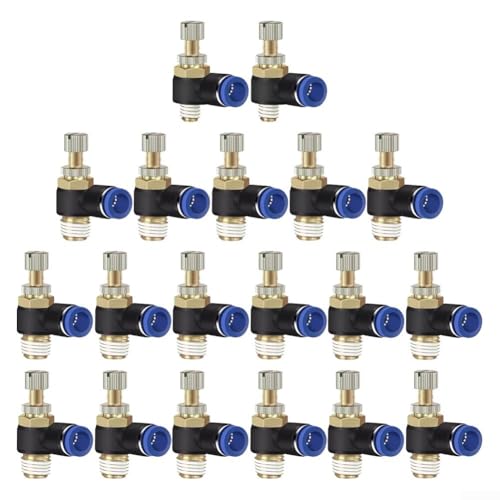 Präzisionsgefertigtes pneumatisches Durchflussregelventil für Luftmanagement in industriellen Anwendungen, passend für 4 12 mm Rohre (SL8-02) von Ableholy