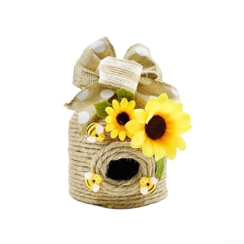 Rustikale Bienenstock-Dekoration mit einzigartigem, handgefertigtem Design, für Frühlings-Themen-Heimakzente (D) von Ableholy