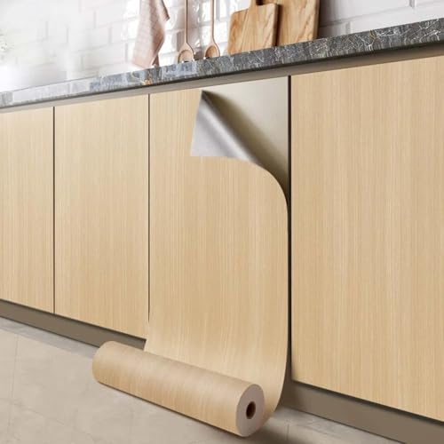 Selbstklebender Wandaufkleber aus PET-Holzmaserung, 40 cm x 5 m, für Wand- und Möbel-Makeover mit wasserdichter und ölbeständiger Oberfläche (G) von Ableholy