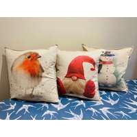 Weihnachtskissenhüllen, Wichtel Schneemann Und Rotkehlchen von Ableyshandmadegifts