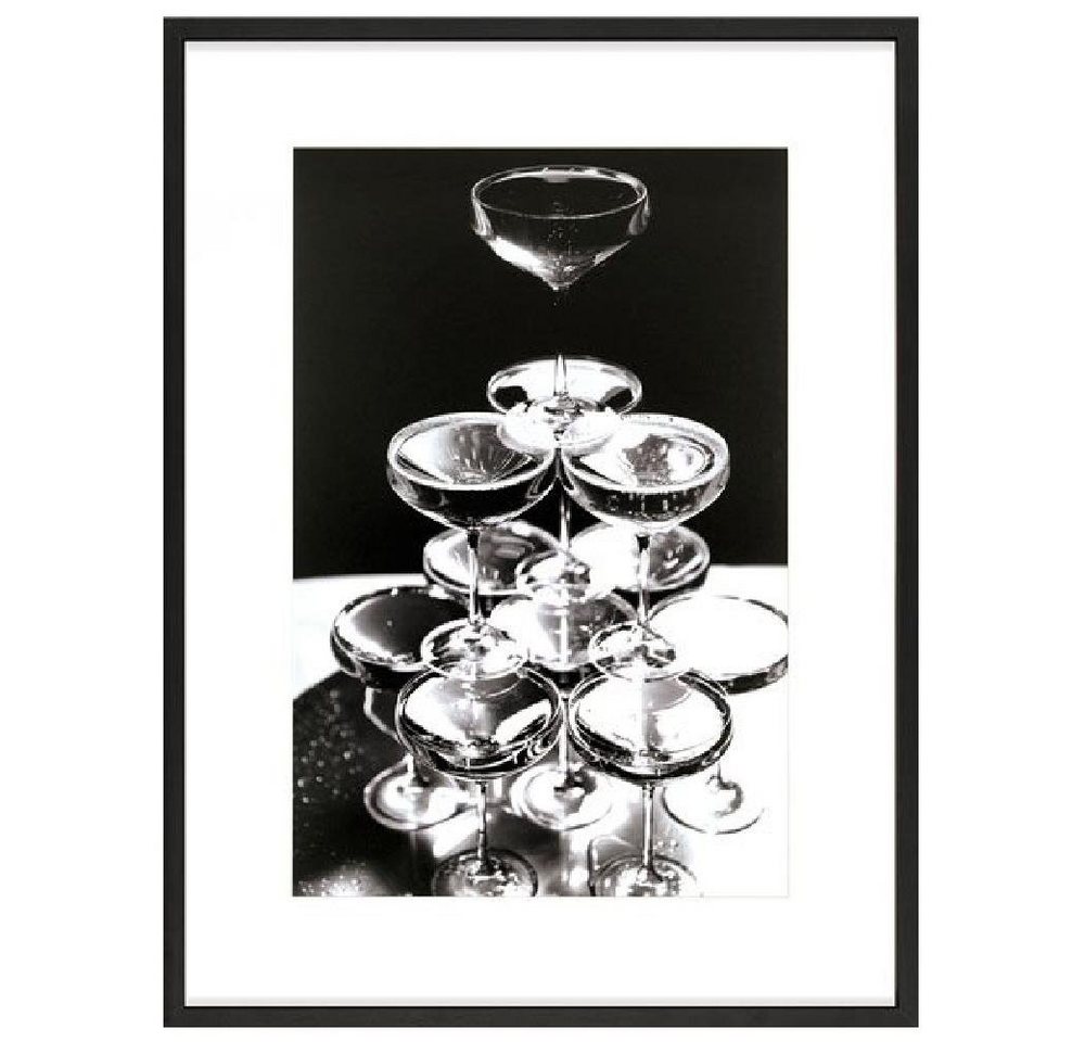 Ablo-Blommaert Wanddekoobjekt Champagne Tower Schwarzweiß (62x82cm) von Ablo-Blommaert