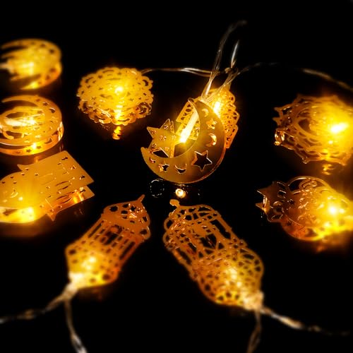 Abnaok 1.65M 10LED Muslim Ramadan Lichterkette Dekoration, LED Ramadan Eid Lichterkette Deko [[Ethernet]] von Abnaok