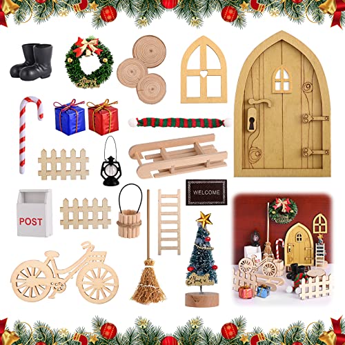Abnaok 23pcs Wichteltür Komplettset, Miniatur Wichtel Zubehör Wichteltür Set, Weihnachtswichtel Tür Wichtelhaus Abnaok 23pcs Wichteltür Komplettset, Miniatur Wichtel Zubehör Wichteltür Set, Weihnachtswichtel Tür Wichtelhaus von Abnaok