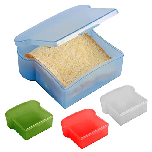 Abnaok 4 Stück 590 ml SandwichBoxen in Toastform, lebensmittelechtes PP, ermöglicht Erhitzung in der Mikrowelle und gefrorene Konservierung, Lebensmittelaufbewahrungsbehälter für die Vorbereitung Abnaok 4 Stück 590 ml SandwichBoxen in Toastform, lebensmittelechtes PP, ermöglicht Erhitzung in der Mikrowelle und gefrorene Konservierung, Lebensmittelaufbewahrungsbehälter für die Vorbereitung von Abnaok