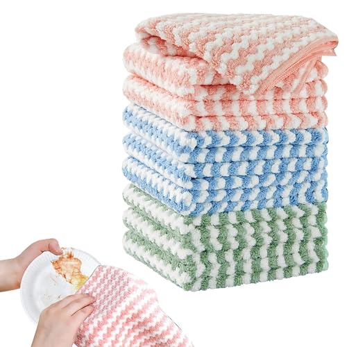 Abnaok 9 Stück Verdickte Magische Reinigungstuch, Wunderreinigungstücher Wiederverwendbarer, Universal Shiny Wipes Tücher Original, Magic Cloth für Haushalt, Küche,Auto Glas von Abnaok