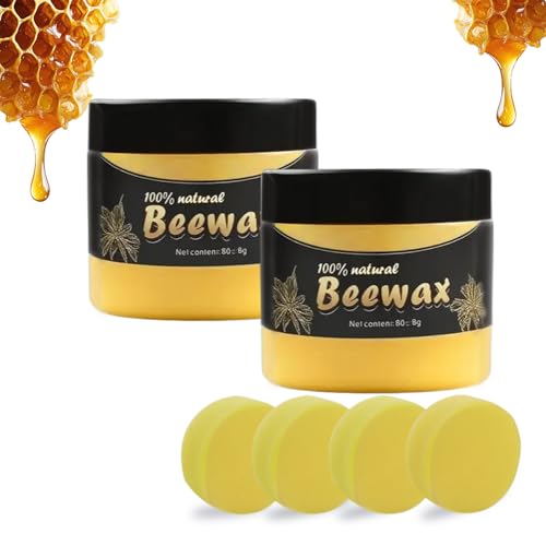 Möbelpflege Bienenwachs, Natürliche Holzpflege Bienenwachs Wasserdicht Abriebfest zur Möbelpflege & Holzschutz von Holzmöbeln, Poliermittel für Holz und Möbel 2pcs mit 4 Schwamm Möbelpflege Bienenwachs, Natürliche Holzpflege Bienenwachs Wasserdicht Abriebfest zur Möbelpflege & Holzschutz von Holzmöbeln, Poliermittel für Holz und Möbel 2pcs mit 4 Schwamm von Abnaok