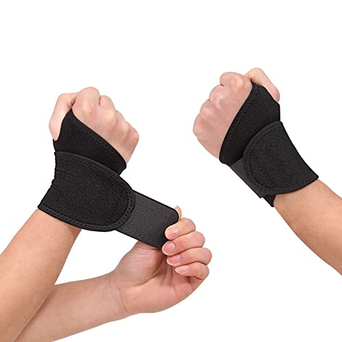 Abnii Handgelenk Bandagen 1Paar Atmungsaktive Verstellbare, für Herren und Damen, Sporttrainingsschutz, Fitness, Schwarze Handgelenkstütze Handgelenkbandage von Abnii