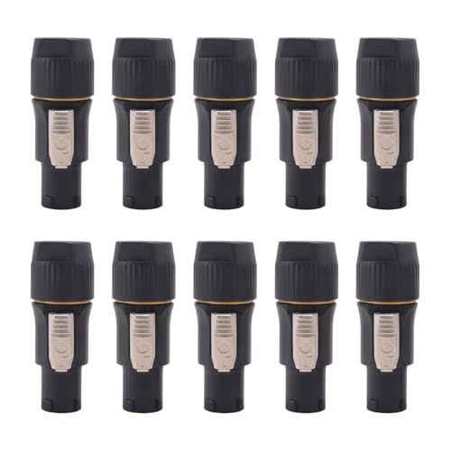 Aboiled 10pcs IP65 Grade WASGERFORTE PA66 Material 3Pins True Locking Stecker Stecker NAC3FX-W NAC3MX-W 10 Weibliche Stecker von Aboiled