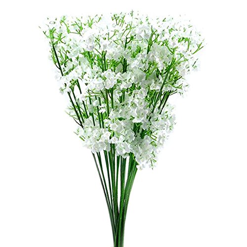 Aboiled 12 Stiele KüNstliche WeißE Gypsophila Seidenblume Haufen Baby Atem von Aboiled