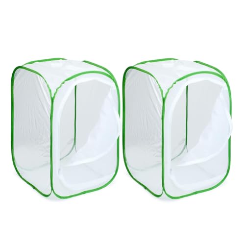Aboiled 2er-Pack Insekten- und Schmetterlings-Habitatkäfig Terrarium -Up-Schmetterlingsgehege (2 X 15,7 X 15,7 X 23,6), Langlebig von Aboiled
