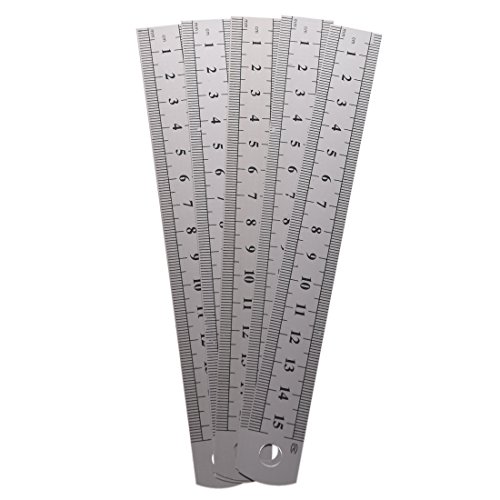 Aboiled 5 Stueck Doppel Seiten Markiert 15cm 6- Edelstahl Gerade Lineal von Aboiled