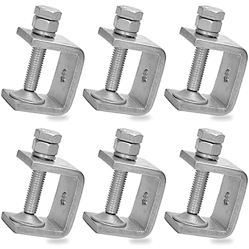 Aboiled 6 Stück 1 Edelstahl Kleine C-Klemme Heavy Duty Metall U-Klemmen Mini Schreibtisch -Klemme von Aboiled