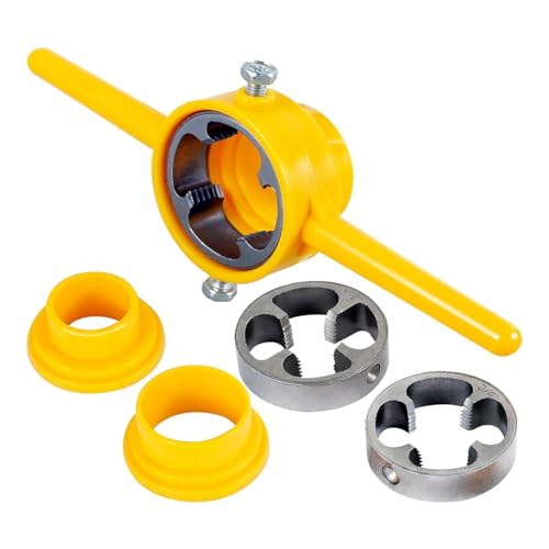 Aboiled 6-Teiliges PVC-Gewindeschneider-Werkzeug, Runde Schneideisen für PVC-Metall mit 1/2, 3/4, 1 Schneideisen, Wiederverwendbarer PVC-Rohrgewindeschneider für Sanitärinstallationen Aboiled 6-Teiliges PVC-Gewindeschneider-Werkzeug, Runde Schneideisen für PVC-Metall mit 1/2, 3/4, 1 Schneideisen, Wiederverwendbarer PVC-Rohrgewindeschneider für Sanitärinstallationen von Aboiled