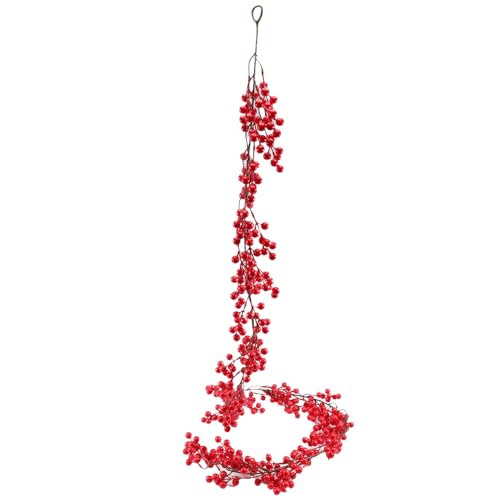 Aboiled 6.39FT Rot Berry Weihnachtsgirlande, Flexible KüNstliche Beerengirlande für Kamindekoration für Winterweihnachtsdekor Aboiled 6.39FT Rot Berry Weihnachtsgirlande, Flexible KüNstliche Beerengirlande für Kamindekoration für Winterweihnachtsdekor von Aboiled