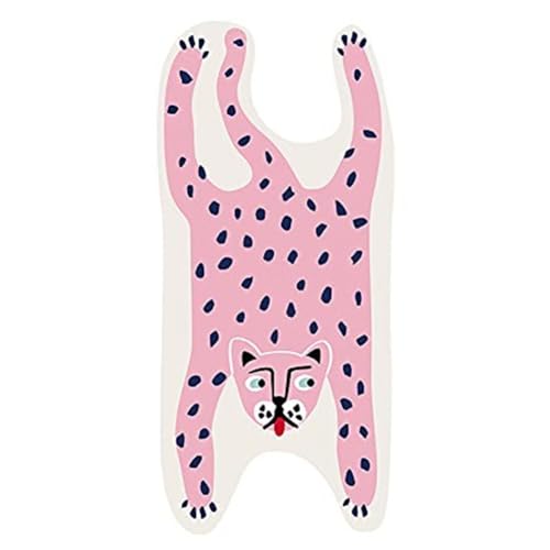 Aboiled 60 X 120 cm in Tierform – Kawaii- mit Rosa Leoparden- – Rutschfester in Tierform für Nachttisch oder Boden A 60 X 120 cm von Aboiled