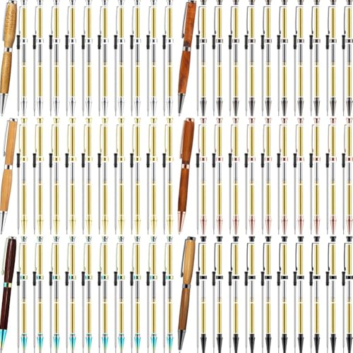 Aboiled 60pcs Twist-Out-Stiftkit für Woodturn 7 mm Slim Pen Bulk mit Nachfüllpackung Woodturn-Projekte für DIY-Handwerksgeschenke von Aboiled
