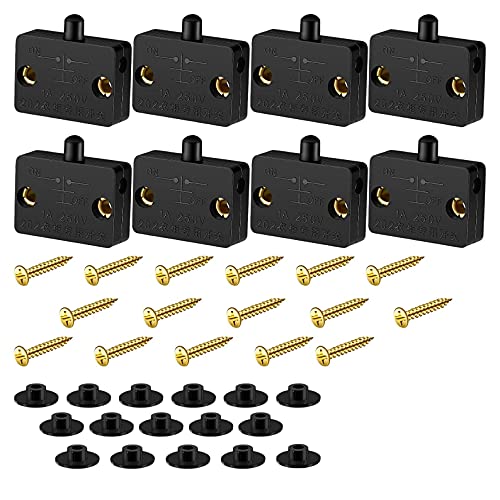 Aboiled 8 StüCk Schrank Lampen Schalter Automatischer TüR Schalter Schalter für Kleider Schrank Anwendbar für 12V 24V 110V (Schwarz) von Aboiled