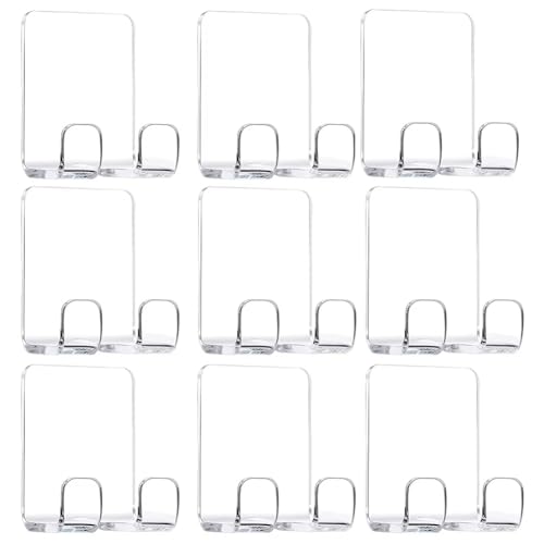 Aboiled 9 Stück Selbstklebende Rasiererhalter-Haken Aus Acryl, Duschhaken für Badezimmer, Küche, Organizer, Rasierer, Stöpsel, Handtuch (Transparent) von Aboiled