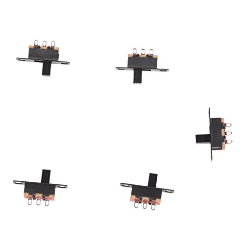 Aboiled Aboiled (R) 5 Stueck 50V 0.5A 3-Pin 2-Position On/OFF 1P2T SPDT Schiebeschalter von Aboiled