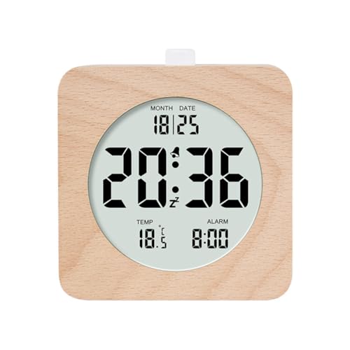 Aboiled Digitaler Aus für Schlafzimmer, Batteriebetriebener 4- Aus mit Schlummerfunktion und Nachtlicht, LCD-Tischuhr, B von Aboiled