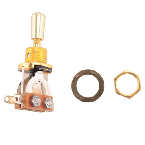 Aboiled Gold E-Gitarre 3-Wege-Kippschalter Pickup Wahlschalter mit Messing Tip Knob von Aboiled