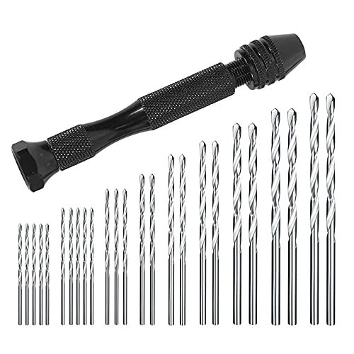 Aboiled Handbohrgerät Set Präzision Pin Schraubstock Mit 25 Stücke Mini Spiral Bohrer Für Modell, Diy, Schmuck Herstellung, Mehrzweck Dreh Werkzeug Bohr Werkzeug von Aboiled