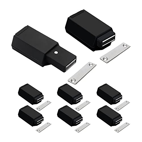 Aboiled Heavy Duty Push To Open Cabinet Hardware 8PC Magnetic Push Latch & Lock für Door Touch Latches RV Closet Plastic Black von Aboiled