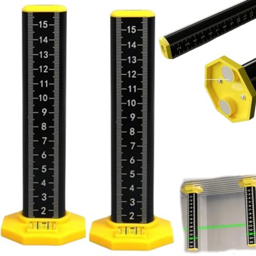 Aboiled Höhenlineal für Decken- und Bodenfliesen, Doppelseitige Skala, Dual-Use-Messlineal mit Magnetischer Basis, für Bodenfliesenpflaster Aboiled Höhenlineal für Decken- und Bodenfliesen, Doppelseitige Skala, Dual-Use-Messlineal mit Magnetischer Basis, für Bodenfliesenpflaster von Aboiled