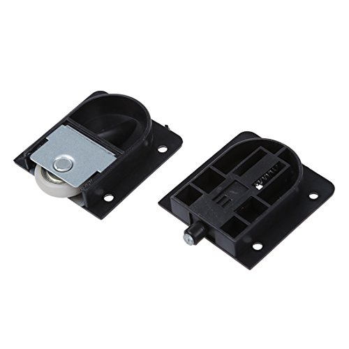 Aboiled Kleiderschrank Schwarz Kunststoff Platte 25mm Dia-Rad Schiebetuer Roller von Aboiled