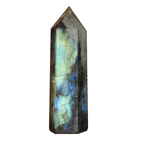 Aboiled Mondstein Kristall SäUle NatüRlicher Labradorit Quarz Obelisk Kristall SäUle Zauber Stab Heilstein Wohnkultur 7-8Cm von Aboiled