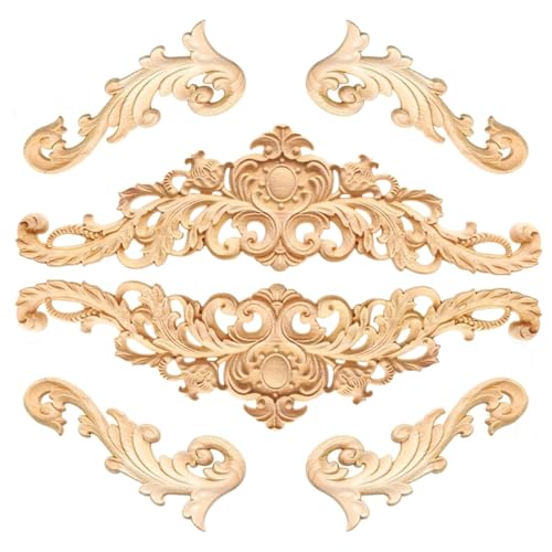 Holzapplikationen Möbel Blume, Möbel Ornament Schnitzerei Blume, Holzornamente für Möbel Tür, Geschnitzte Möbel Applique Wood für Möbel Bett Tür Fensterdekoration DIY Handgemacht Holzapplikationen Möbel Blume, Möbel Ornament Schnitzerei Blume, Holzornamente für Möbel Tür, Geschnitzte Möbel Applique Wood für Möbel Bett Tür Fensterdekoration DIY Handgemacht von Abonana