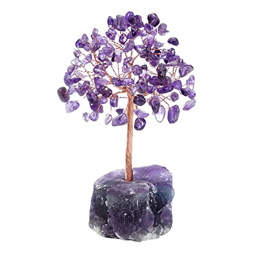 Kristallbaum, echte Amethyststeine Feng Shui Lebensbaum, natürliche Kristallsteine Geld Leben Baum Figuren, Feng Shui Baum Tischdekoration von Abonda