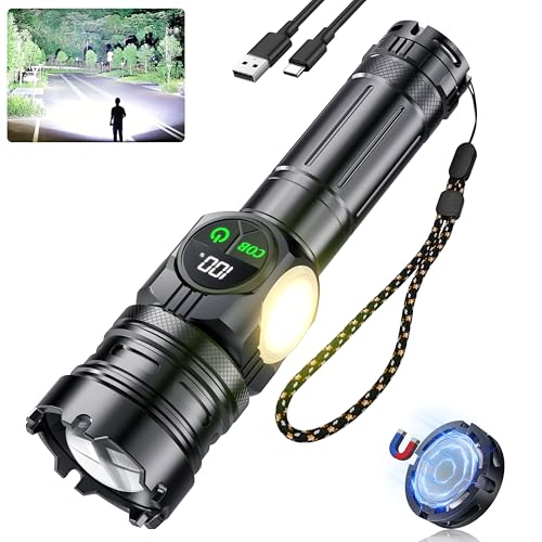 Abosi Taschenlampe LED Aufladbar 500000 Lumen, LED Taschenlampe Extrem Hell XHP70.2 Taschenlampen Akku USB, Starke Taschenlampe IPX7 Wasserdicht von Abosi