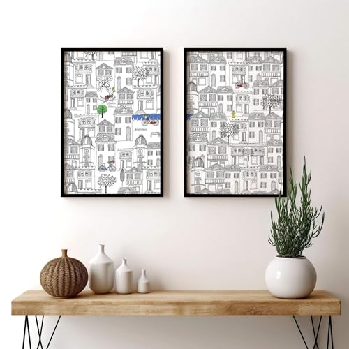 Amsterdam 2er Set Große Wandkunstdrucke Holland Wandbilder für Wohnzimmer Riesige Niederlande Wandbehänge Reise Poster Leinwand 16 x 22 Zoll von About Wall Art