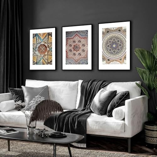 Arabisches Mosaik 2er Set Große Wandkunstdrucke Islamische Kalligraphie Wandbilder Riesige Wandbehänge Islamisches Hochzeitsgeschenk Muslimisches Geschenk für Frauen Ungerahmt 50x76cm von About Wall Art