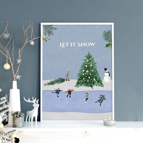 Art of Christmas Großer Wandkunstdruck für Wohnzimmer-Dekor, Weihnachts-Wandbilder, Jahreszeiten-Wandbehang, Dekor, weißer Rahmen, 50 x 76 cm Art of Christmas Großer Wandkunstdruck für Wohnzimmer-Dekor, Weihnachts-Wandbilder, Jahreszeiten-Wandbehang, Dekor, weißer Rahmen, 50 x 76 cm von About Wall Art