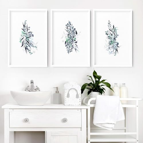 Blue Botanical Badezimmer Wandkunst 3er Set Boho Wandbilder Wandbehang Spa Dekor WC Wandkunst WC Dekor Eichenrahmen A2 42x59cm Blue Botanical Badezimmer Wandkunst 3er Set Boho Wandbilder Wandbehang Spa Dekor WC Wandkunst WC Dekor Eichenrahmen A2 42x59cm von About Wall Art