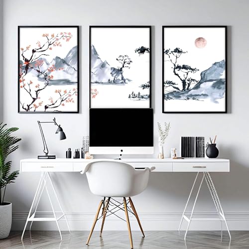 Cherry Blossom 3er Set Großer japanischer Wandkunstdruck Kunstdruck Asiatische Wandbilder Riesiger Japandi Wandbehang ungerahmt A3 11.69 x 16.54in / 29.7 x 42cm Cherry Blossom 3er Set Großer japanischer Wandkunstdruck Kunstdruck Asiatische Wandbilder Riesiger Japandi Wandbehang ungerahmt A3 11.69 x 16.54in / 29.7 x 42cm von About Wall Art