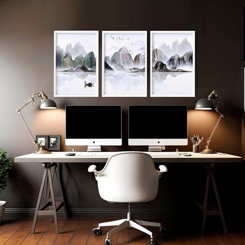 Cool Office 3er Set Großer japanischer Wandkunstdruck Kunstdruck Asiatische Wandbilder Riesiger Japandi Wandbehang ungerahmt A2 42x59cm von About Wall Art