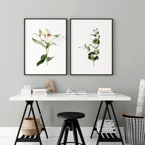 Floral 2er Set Großer Wandkunstdruck Kunstdruck Botanische Wandbilder Riesige Grüne Wandbehang Shabby Chic Kunst Schwarzer Rahmen 50 x 76 cm Floral 2er Set Großer Wandkunstdruck Kunstdruck Botanische Wandbilder Riesige Grüne Wandbehang Shabby Chic Kunst Schwarzer Rahmen 50 x 76 cm von About Wall Art