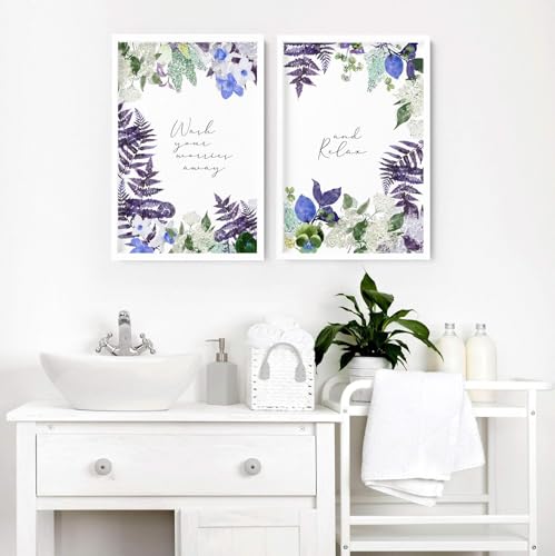 Floral Shabby Chic Badezimmer Wandkunst Wandbilder 2er Set Wandbehang Spa WC Wandkunst WC Wand Dekor Leinwand 16 x 22 Zoll Floral Shabby Chic Badezimmer Wandkunst Wandbilder 2er Set Wandbehang Spa WC Wandkunst WC Wand Dekor Leinwand 16 x 22 Zoll von About Wall Art